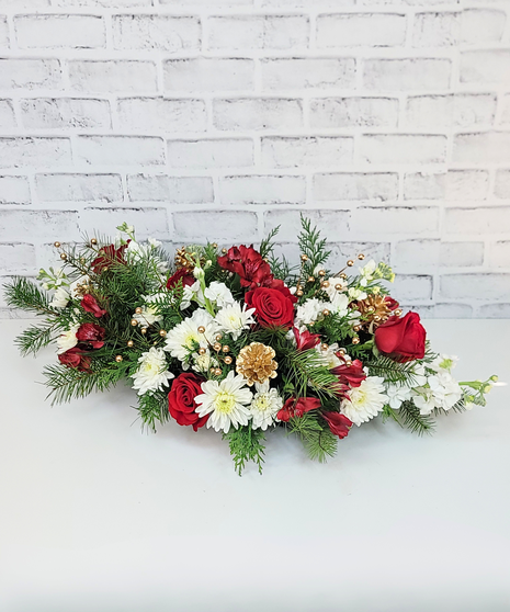 Gilded Evergreen Centerpiece