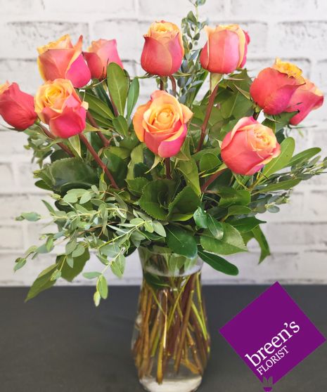 1 Dozen Cherry Brandy Roses